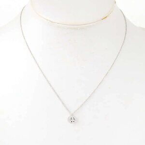 Tiffany & Co. Metro Peace Sign Diamond Necklace 16" 18K White Gold 750 Auth